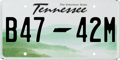 TN license plate B4742M