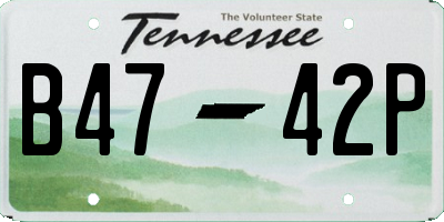 TN license plate B4742P