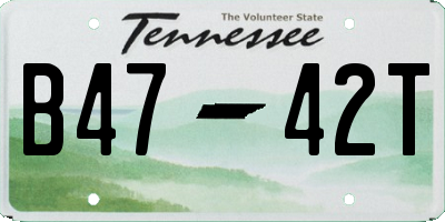 TN license plate B4742T