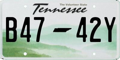 TN license plate B4742Y