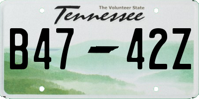 TN license plate B4742Z