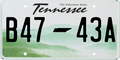 TN license plate B4743A
