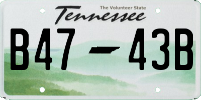 TN license plate B4743B