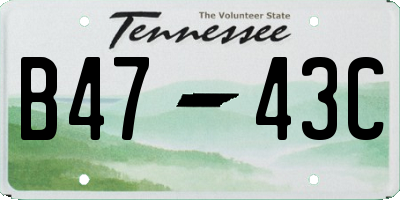 TN license plate B4743C