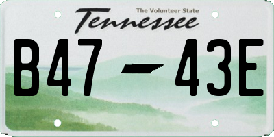 TN license plate B4743E