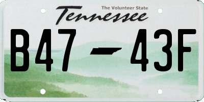 TN license plate B4743F