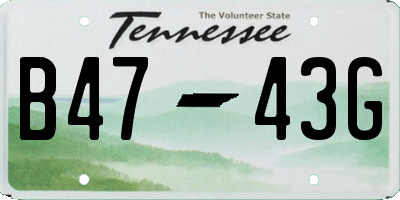 TN license plate B4743G