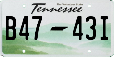 TN license plate B4743I