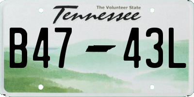 TN license plate B4743L