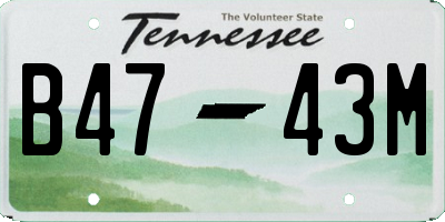TN license plate B4743M