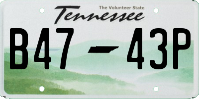 TN license plate B4743P
