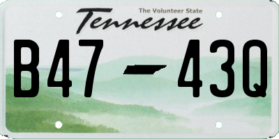 TN license plate B4743Q