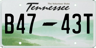 TN license plate B4743T