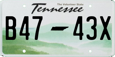 TN license plate B4743X