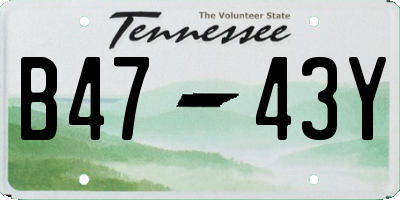 TN license plate B4743Y