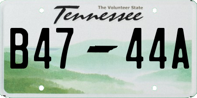 TN license plate B4744A