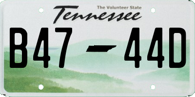 TN license plate B4744D