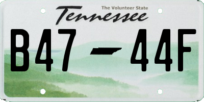 TN license plate B4744F