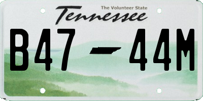 TN license plate B4744M