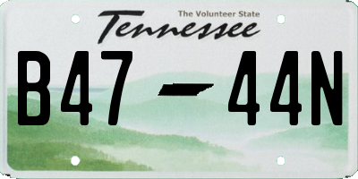 TN license plate B4744N