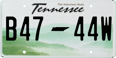 TN license plate B4744W