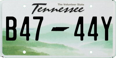 TN license plate B4744Y