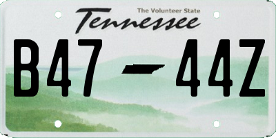 TN license plate B4744Z