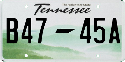 TN license plate B4745A
