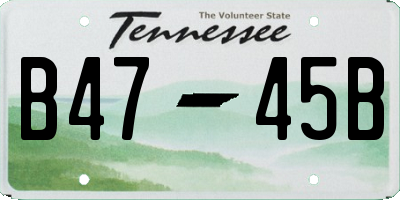 TN license plate B4745B