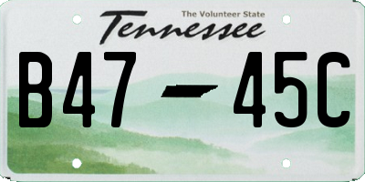 TN license plate B4745C