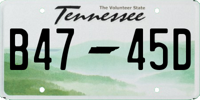 TN license plate B4745D