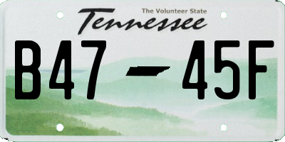 TN license plate B4745F