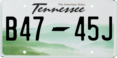 TN license plate B4745J