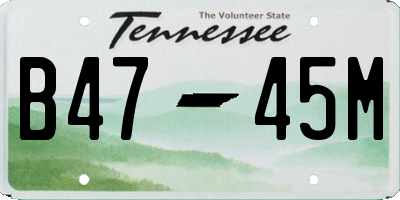TN license plate B4745M