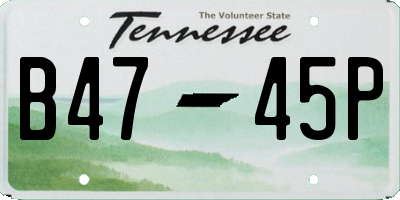 TN license plate B4745P