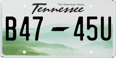 TN license plate B4745U
