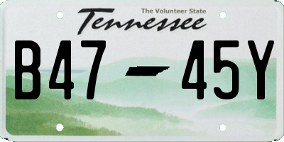 TN license plate B4745Y