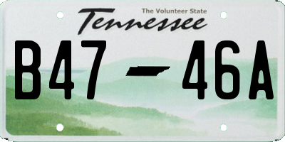 TN license plate B4746A