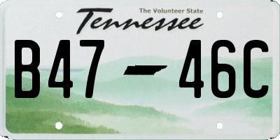 TN license plate B4746C
