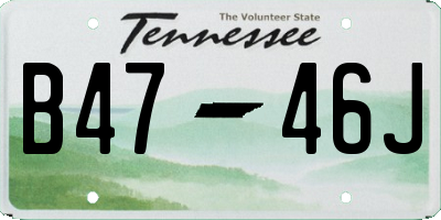 TN license plate B4746J