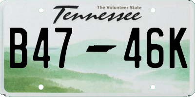 TN license plate B4746K