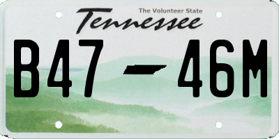 TN license plate B4746M
