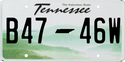TN license plate B4746W