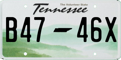 TN license plate B4746X