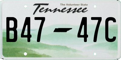 TN license plate B4747C