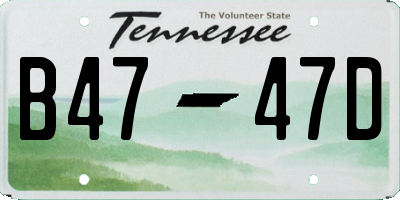 TN license plate B4747D