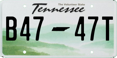 TN license plate B4747T