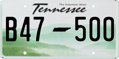 TN license plate B4750O