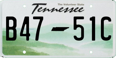 TN license plate B4751C