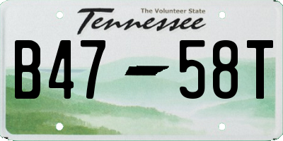 TN license plate B4758T